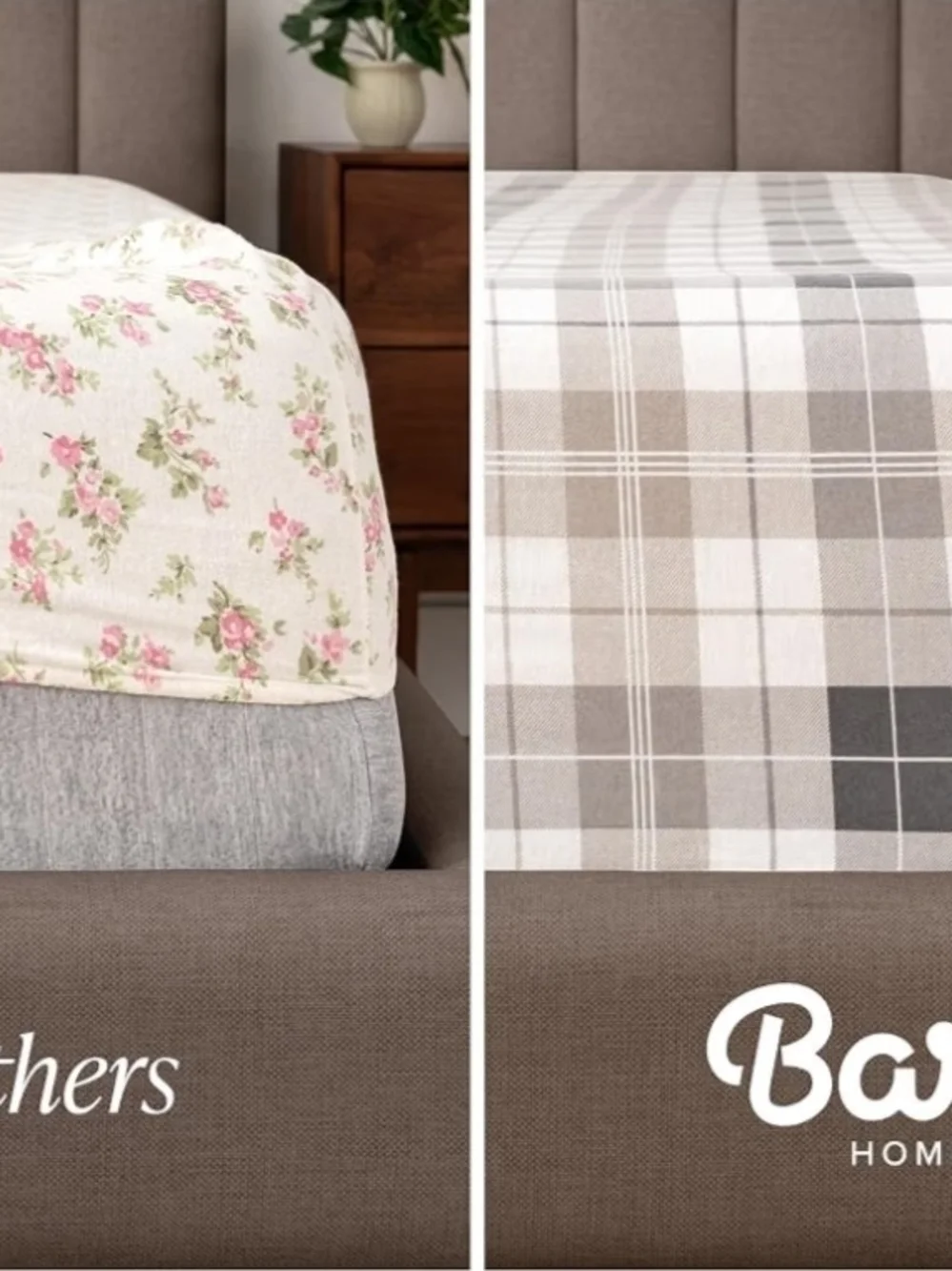 Bare Gray Plaid Bedding Set Queen Size